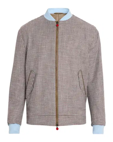 Kiton Men's Houndstooth Check Wool and Silk Blouson | Thumbnail 1 Kiton Men's Houndstooth Check Wool and Silk Blouson | Thumbnail 1