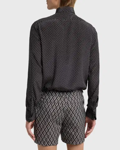 TOM FORD Men's Lyocell Polka Dot French Cuff Sport Shirt | Thumbnail 3 TOM FORD Men's Lyocell Polka Dot French Cuff Sport Shirt | Thumbnail 3