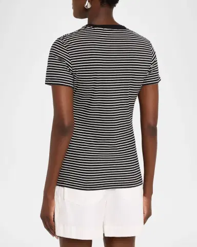 Nili Lotan Lana Striped Short-Sleeve Crewneck T-Shirt | Thumbnail 3 Nili Lotan Lana Striped Short-Sleeve Crewneck T-Shirt | Thumbnail 3