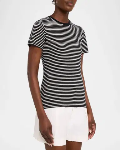 Nili Lotan Lana Striped Short-Sleeve Crewneck T-Shirt | Thumbnail 4 Nili Lotan Lana Striped Short-Sleeve Crewneck T-Shirt | Thumbnail 4