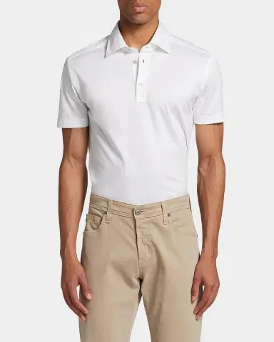 Kiton Men's Cotton Classic-Fit Polo Shirt | Thumbnail 4 Kiton Men's Cotton Classic-Fit Polo Shirt | Thumbnail 4