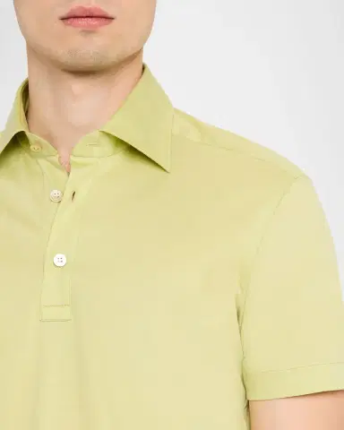 Kiton Men's Cotton Knit Polo Shirt | Thumbnail 5 Kiton Men's Cotton Knit Polo Shirt | Thumbnail 5