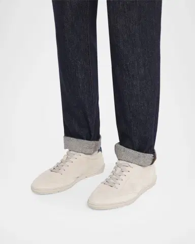 Brunello Cucinelli Men's Suede T-Toe Low-Top Sneakers | Thumbnail 2 Brunello Cucinelli Men's Suede T-Toe Low-Top Sneakers | Thumbnail 2