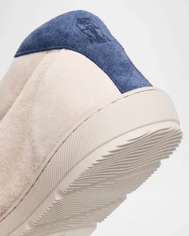 Brunello Cucinelli Men's Suede T-Toe Low-Top Sneakers | Thumbnail 5 Brunello Cucinelli Men's Suede T-Toe Low-Top Sneakers | Thumbnail 5