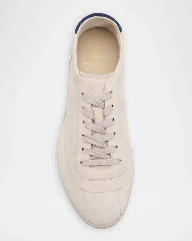 Brunello Cucinelli Men's Suede T-Toe Low-Top Sneakers | Thumbnail 6 Brunello Cucinelli Men's Suede T-Toe Low-Top Sneakers | Thumbnail 6