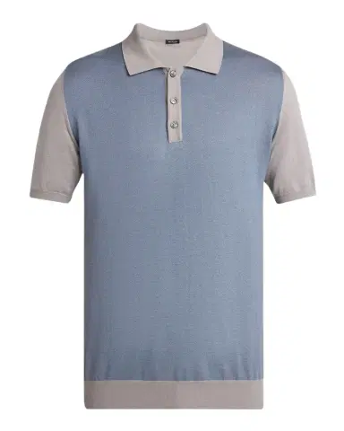 Kiton Men's Cotton Knit Textured-Front Polo Shirt | Thumbnail 1 Kiton Men's Cotton Knit Textured-Front Polo Shirt | Thumbnail 1