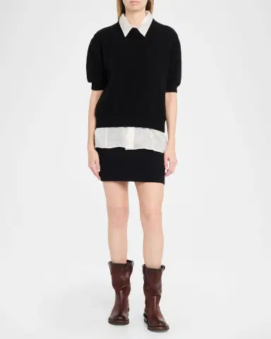 Miu Miu Foule Leather Mid-Calf Boots | Thumbnail 3 Miu Miu Foule Leather Mid-Calf Boots | Thumbnail 3