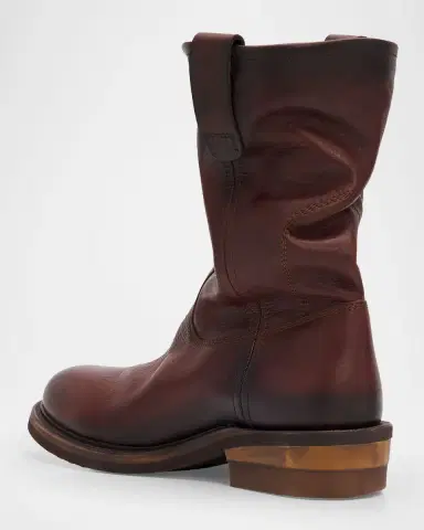 Miu Miu Foule Leather Mid-Calf Boots | Thumbnail 4 Miu Miu Foule Leather Mid-Calf Boots | Thumbnail 4