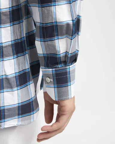 Kiton Men's Cotton Plaid Button-Down Shirt | Thumbnail 5 Kiton Men's Cotton Plaid Button-Down Shirt | Thumbnail 5
