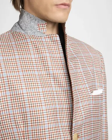 Kiton Men 's Multi-Check Cashmere and Silk Blazer | Thumbnail 7 Kiton Men 's Multi-Check Cashmere and Silk Blazer | Thumbnail 7