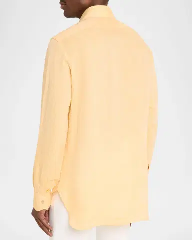 Kiton Men's Linen Button-Down Shirt | Thumbnail 3 Kiton Men's Linen Button-Down Shirt | Thumbnail 3