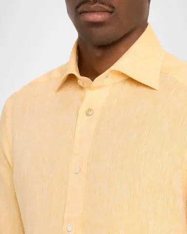 Kiton Men's Linen Button-Down Shirt | Thumbnail 5 Kiton Men's Linen Button-Down Shirt | Thumbnail 5