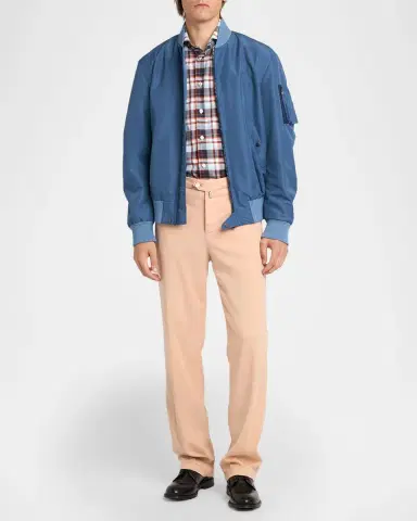 Kiton Men's Check Cotton Button-Down Shirt | Thumbnail 2 Kiton Men's Check Cotton Button-Down Shirt | Thumbnail 2