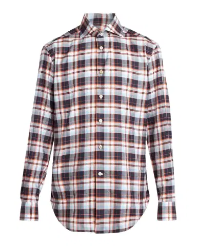 Kiton Men's Check Cotton Button-Down Shirt | Thumbnail 1 Kiton Men's Check Cotton Button-Down Shirt | Thumbnail 1