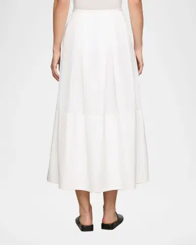 Lafayette 148 New York Pleated Organic Cotton Poplin Midi Skirt | Thumbnail 3 Lafayette 148 New York Pleated Organic Cotton Poplin Midi Skirt | Thumbnail 3