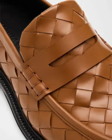 Bottega Veneta Men's James Intrecciato Leather Loafers | Thumbnail 5 Bottega Veneta Men's James Intrecciato Leather Loafers | Thumbnail 5