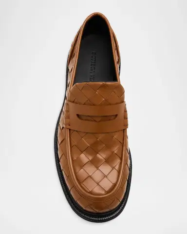 Bottega Veneta Men's James Intrecciato Leather Loafers | Thumbnail 6 Bottega Veneta Men's James Intrecciato Leather Loafers | Thumbnail 6