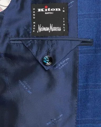 Kiton Men's Wool and Silk Tonal Plaid Sport Coat | Thumbnail 6 Kiton Men's Wool and Silk Tonal Plaid Sport Coat | Thumbnail 6