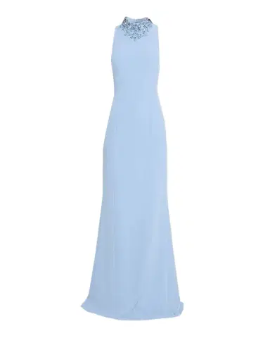 Rickie Freeman for Teri Jon Beaded Mock-Neck Crepe Trumpet Gown | Thumbnail 1 Rickie Freeman for Teri Jon Beaded Mock-Neck Crepe Trumpet Gown | Thumbnail 1