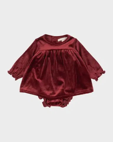 Konges Slojd Girl's Jingle Velvet Romper Dress, Size 3M-3 | Thumbnail 2 Konges Slojd Girl's Jingle Velvet Romper Dress, Size 3M-3 | Thumbnail 2