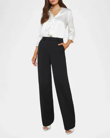 L 'AGENCE Livvy Straight-Leg Trousers | Thumbnail 2 L 'AGENCE Livvy Straight-Leg Trousers | Thumbnail 2