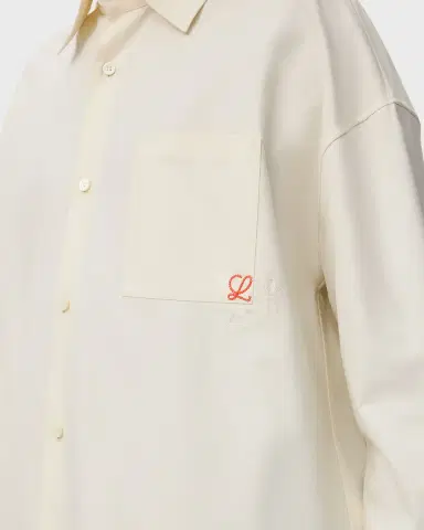 LOEWE Men's Embroidered Anagram Pocket Button-Down Shirt | Thumbnail 5 LOEWE Men's Embroidered Anagram Pocket Button-Down Shirt | Thumbnail 5