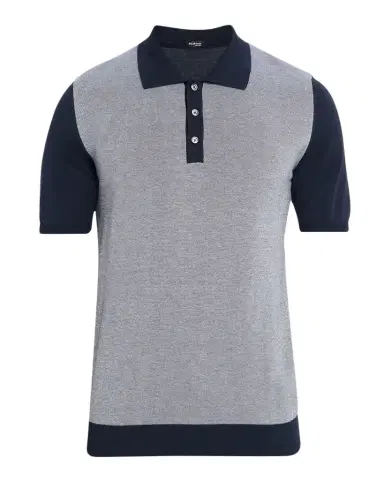 Kiton Men's Cotton Textured-Front Knit Polo Sweater | Thumbnail 1 Kiton Men's Cotton Textured-Front Knit Polo Sweater | Thumbnail 1