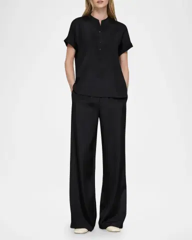 Lafayette 148 New York Penn Straight-Leg Silk Georgette Pants | Thumbnail 2 Lafayette 148 New York Penn Straight-Leg Silk Georgette Pants | Thumbnail 2