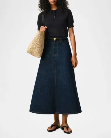 Ami Paris Ami De Coeur Short-Sleeve Wool Polo Top | Thumbnail 2 Ami Paris Ami De Coeur Short-Sleeve Wool Polo Top | Thumbnail 2