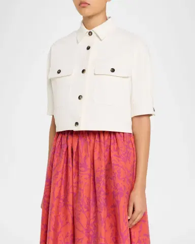 Max Mara Cropped Button-Down Jacket | Thumbnail 4 Max Mara Cropped Button-Down Jacket | Thumbnail 4