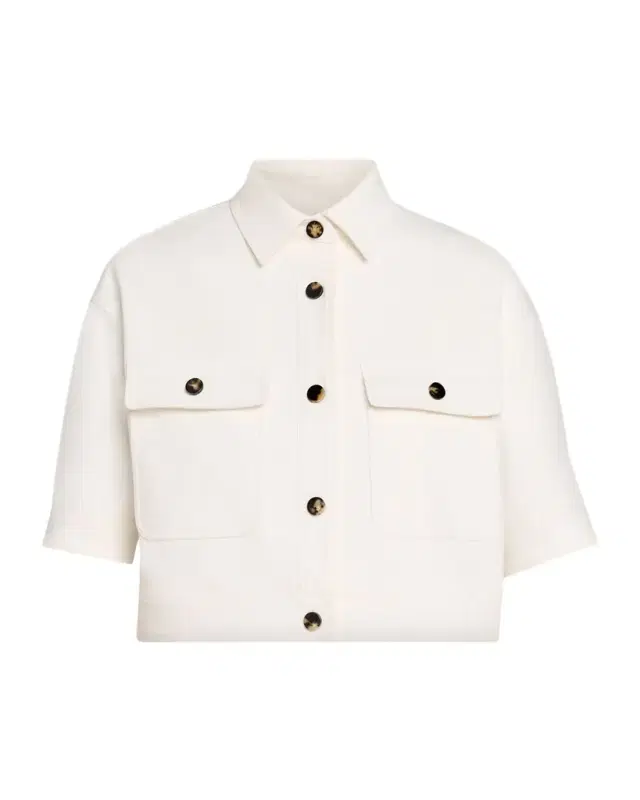 Cropped Button-Down Jacket Cropped Button-Down Jacket