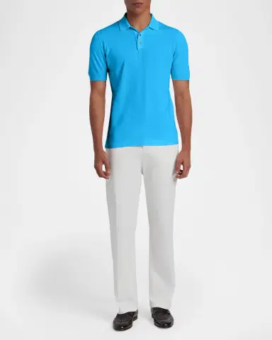 Kiton Men's Cotton Classic-Fit Polo Shirt | Thumbnail 2 Kiton Men's Cotton Classic-Fit Polo Shirt | Thumbnail 2