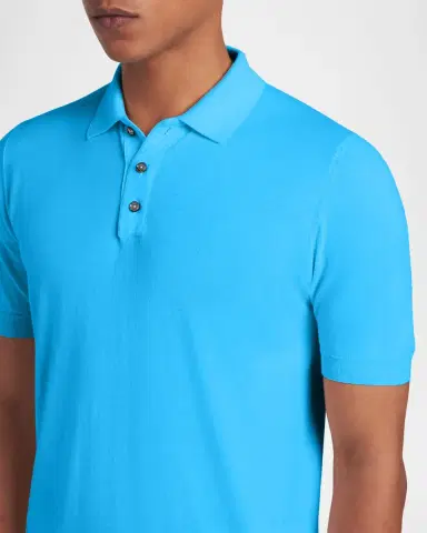 Kiton Men's Cotton Classic-Fit Polo Shirt | Thumbnail 5 Kiton Men's Cotton Classic-Fit Polo Shirt | Thumbnail 5