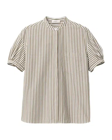 Lafayette 148 New York Stripe Poplin Puff-Sleeve Shirt | Thumbnail 1 Lafayette 148 New York Stripe Poplin Puff-Sleeve Shirt | Thumbnail 1