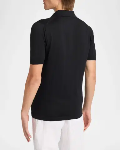 Kiton Men's Cotton Classic-Fit Polo Shirt | Thumbnail 3 Kiton Men's Cotton Classic-Fit Polo Shirt | Thumbnail 3