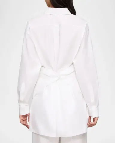 Lafayette 148 New York Convertible Long-Sleeve Poplin Shirt | Thumbnail 2 Lafayette 148 New York Convertible Long-Sleeve Poplin Shirt | Thumbnail 2