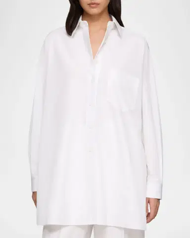 Lafayette 148 New York Convertible Long-Sleeve Poplin Shirt | Thumbnail 5 Lafayette 148 New York Convertible Long-Sleeve Poplin Shirt | Thumbnail 5