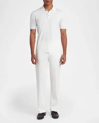 Kiton Men's Cotton Classic-Fit Polo Shirt | Thumbnail 2 Kiton Men's Cotton Classic-Fit Polo Shirt | Thumbnail 2