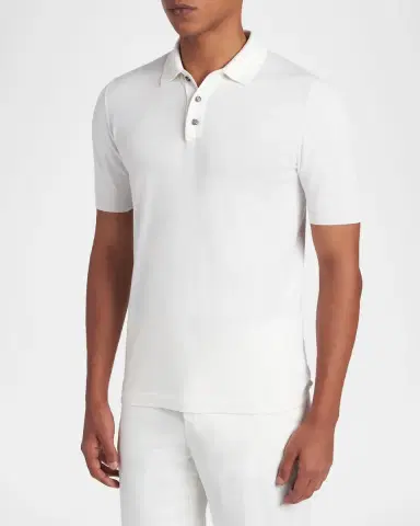 Kiton Men's Cotton Classic-Fit Polo Shirt | Thumbnail 4 Kiton Men's Cotton Classic-Fit Polo Shirt | Thumbnail 4