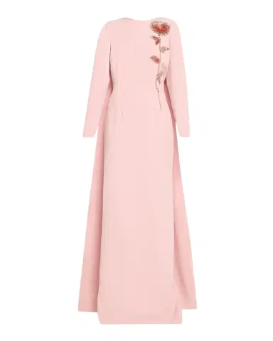 Rickie Freeman for Teri Jon Beaded Floral Crepe Column Gown with Cape | Thumbnail 1 Rickie Freeman for Teri Jon Beaded Floral Crepe Column Gown with Cape | Thumbnail 1