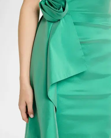 Rickie Freeman for Teri Jon Draped One-Shoulder Taffeta Column Gown | Thumbnail 5 Rickie Freeman for Teri Jon Draped One-Shoulder Taffeta Column Gown | Thumbnail 5