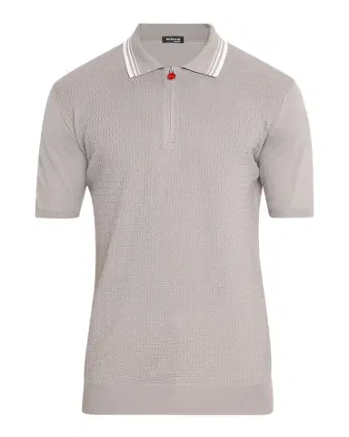 Kiton Men's Half-Zip Cotton Textured Polo Sweater | Thumbnail 1 Kiton Men's Half-Zip Cotton Textured Polo Sweater | Thumbnail 1