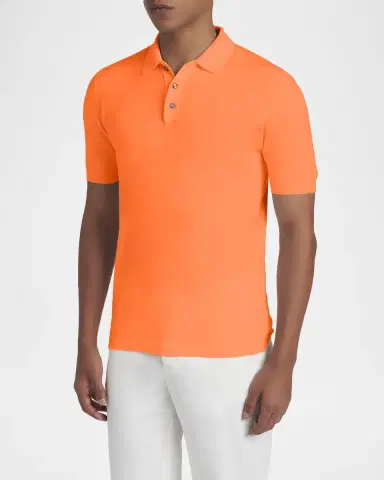 Kiton Men's Cotton Classic-Fit Polo Shirt | Thumbnail 4 Kiton Men's Cotton Classic-Fit Polo Shirt | Thumbnail 4