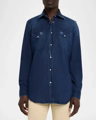 Sartorio Men's Texas Western Snap-Front Denim Shirt | Thumbnail 4 Sartorio Men's Texas Western Snap-Front Denim Shirt | Thumbnail 4