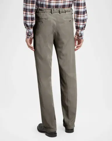 Kiton Men's Lyocell Stretch Straight Leg Flat-Front Pants | Thumbnail 3 Kiton Men's Lyocell Stretch Straight Leg Flat-Front Pants | Thumbnail 3