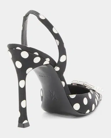 Amina Muaddi Camelia 90mm Polka Dot Satin Slingback Pumps | Thumbnail 2 Amina Muaddi Camelia 90mm Polka Dot Satin Slingback Pumps | Thumbnail 2