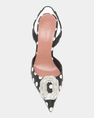 Amina Muaddi Camelia 90mm Polka Dot Satin Slingback Pumps | Thumbnail 4 Amina Muaddi Camelia 90mm Polka Dot Satin Slingback Pumps | Thumbnail 4