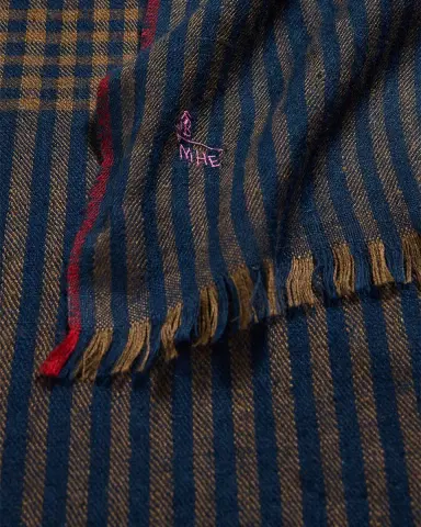 Anderson & Sheppard Men's Mini-Check Cashmere Scarf | Thumbnail 4 Anderson & Sheppard Men's Mini-Check Cashmere Scarf | Thumbnail 4