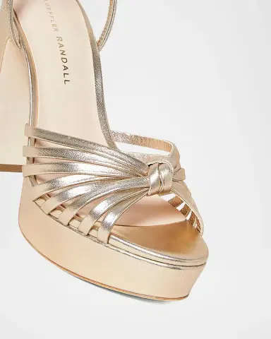Loeffler Randall Rivka Metallic Knot Platform Sandals | Thumbnail 3 Loeffler Randall Rivka Metallic Knot Platform Sandals | Thumbnail 3