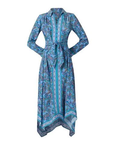 Shoshanna Adair Paisley-Print Handkerchief Midi Dress | Thumbnail 1 Shoshanna Adair Paisley-Print Handkerchief Midi Dress | Thumbnail 1
